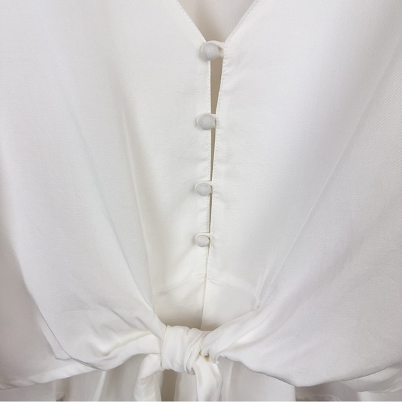 Sancia Front Tie White/Ivory Blouse Top Like New One Size - Picture 3 of 6